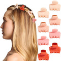 Kitsch Small Hair Clips for Women and Girls – Mini Claw Clips | Hair Accessories | Daily Styling, Recycled, Cherry Blossom Design – 8pc Set
