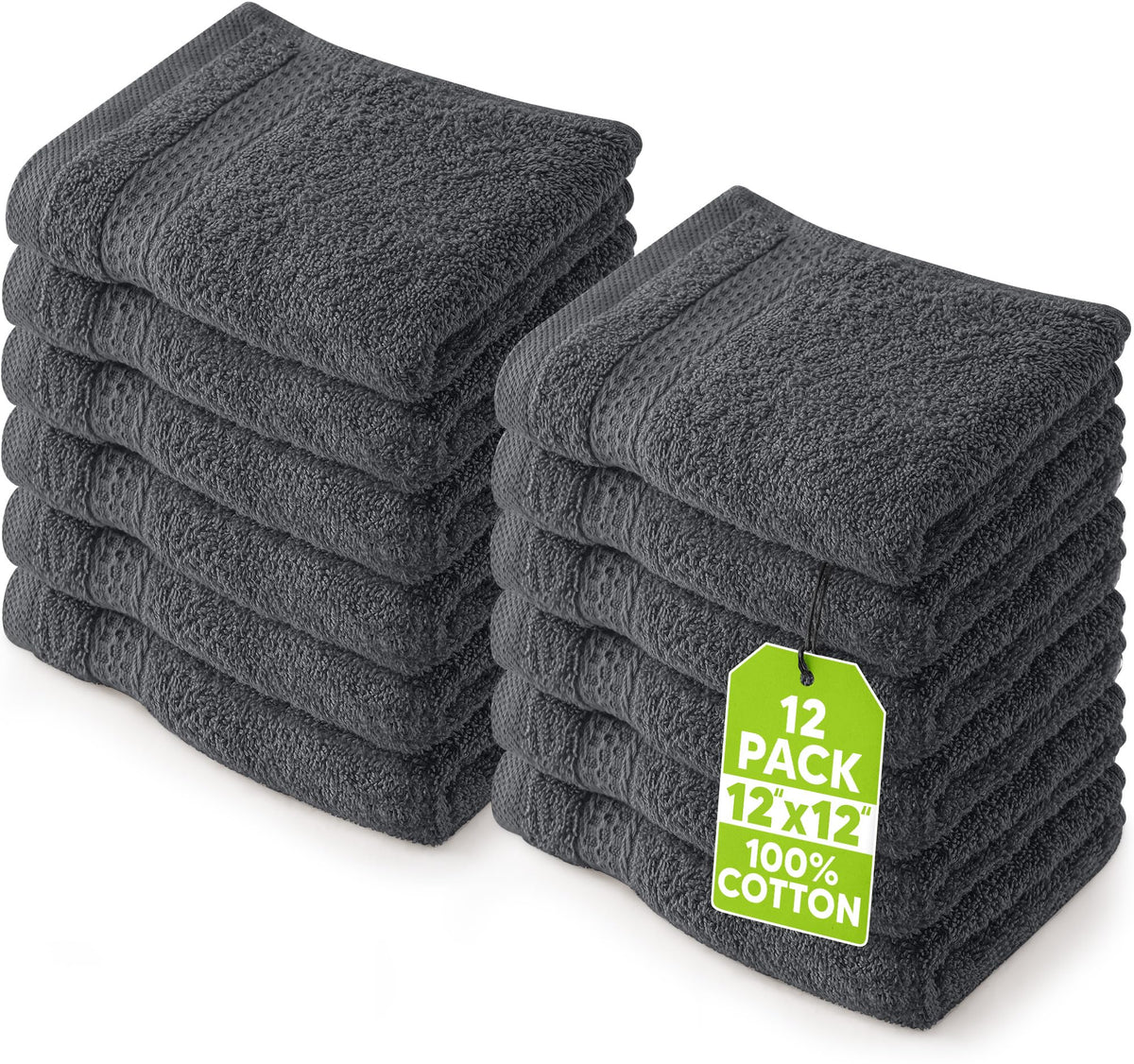 Utopia Towels 12 Pack Premium Wash Cloths, 12x12 in, 100% Cotton, Plum