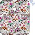 visesunny Barber Cape Sugar Skull With Flower Polyester Hair Cutting Salon Cape Apron Anti-Static Haircut Shaving Cloth Beard Shaving Bib Hairdressing Cape