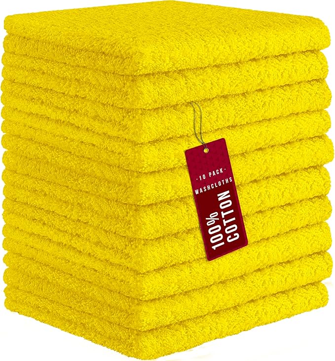 DecorRack 100% Cotton Washcloths 12x12 in