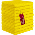 DecorRack 100% Cotton Washcloths 12x12 in, Yellow (10 Pack)