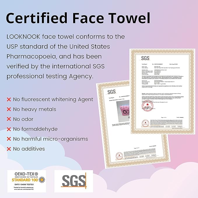 LOOKNOOK Disposable Face Towel, 50% Thicker, Soft for Sensitive Skin, Multipurpose Cleaning Cloth, 70 Count, 6 pack