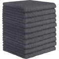 DecorRack 100% Cotton Washcloths 12x12 in, Gray (10 Pack)