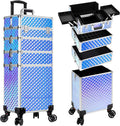 AROUS Rolling Train Makeup Case Cosmetology Case on Wheels, Colorful
