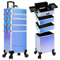 AROUS Rolling Train Makeup Case Cosmetology Case on Wheels, Colorful