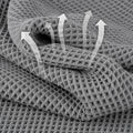 Microfiber Waffle Face Towels, 4 Pieces, Soft, Absorbent, Fast Drying, Lint Free 430 GSM (Gray)