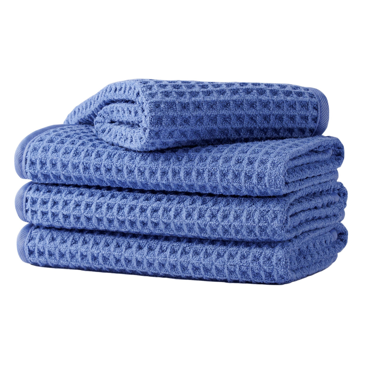 Microfiber Waffle Face Towels, 4 Pieces, Soft, Absorbent, Fast Drying, Lint Free 430 GSM (Turquoise)