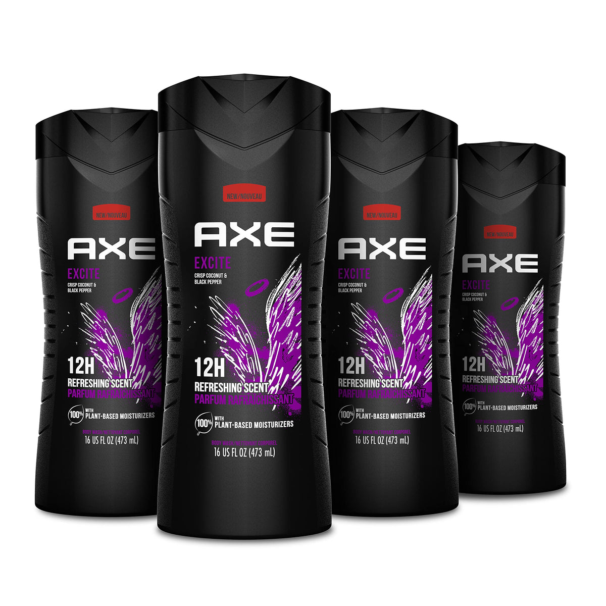 AXE Crisp Coconut & Black Pepper Body Wash 4 Count 16 oz