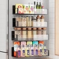 Vetacsion 4 Pack Moveable Fridge Magnetic Spice Racks,Metal (Clear)
