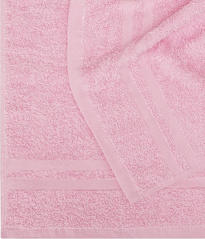 Utopia Towels Cotton Bleach Proof Salon Towel 16 by 27 inches, Bleach Safe 100% Cotton Hand Towel for Gym, 12 Pack, Pink