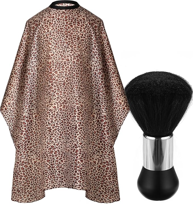 Borogo Professional Hair Cutting Cape with Neck Duster Brush, Salon Barber Cape, Hairdressing Accessories