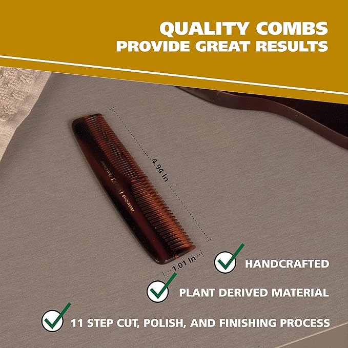 Wahl Handcrafted Beard, Mustache & Hair Pocket Comb for Men's Grooming