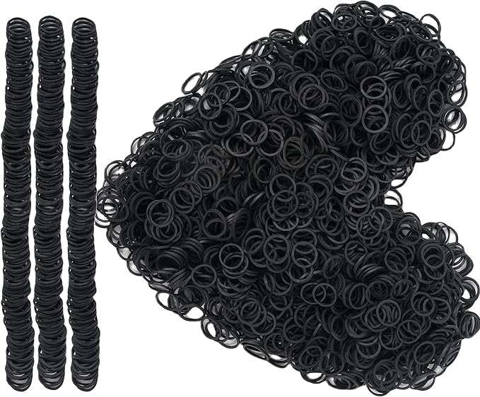 Rubber Bands mini 2000pcs rubber band black 0.5inch small Rubber Band Mini Soft Elastic Bands for Braids Diameter 13mm rubber bands for Office Supplies School