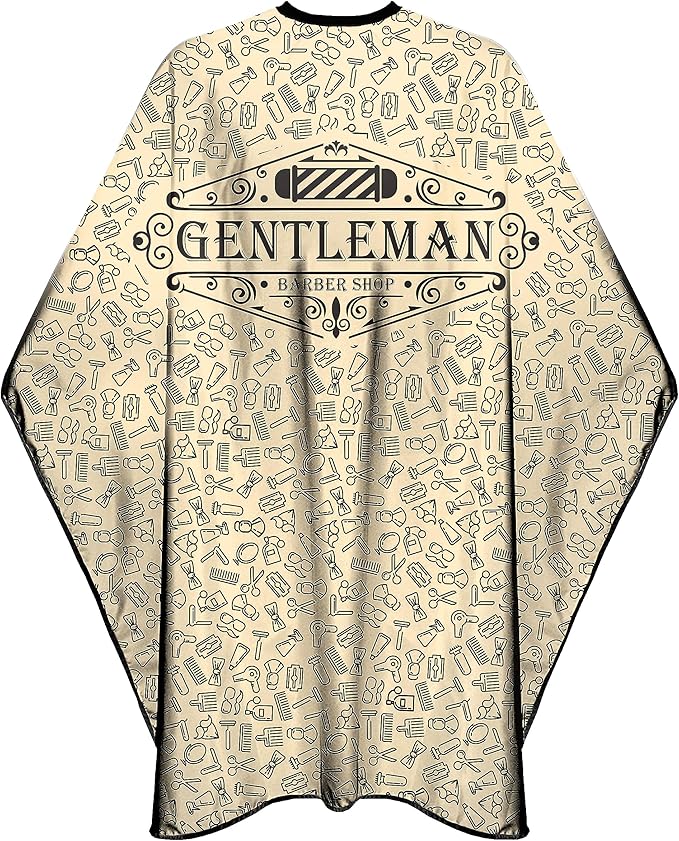 Pelocapa Barber Capes for Men Haircutting Salon Capes with Snaps Stylist Gown Large Waterproof Hairdresser Capes -63”× 56”(Beige)