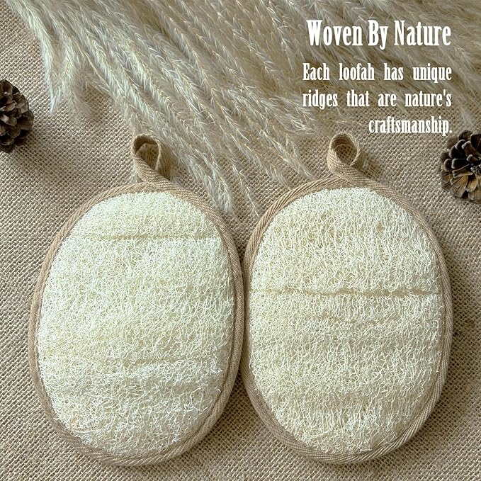 ReedChaCha Natural Loofah Sponge, Eco-Friendly Egyptian Luffa Sponge