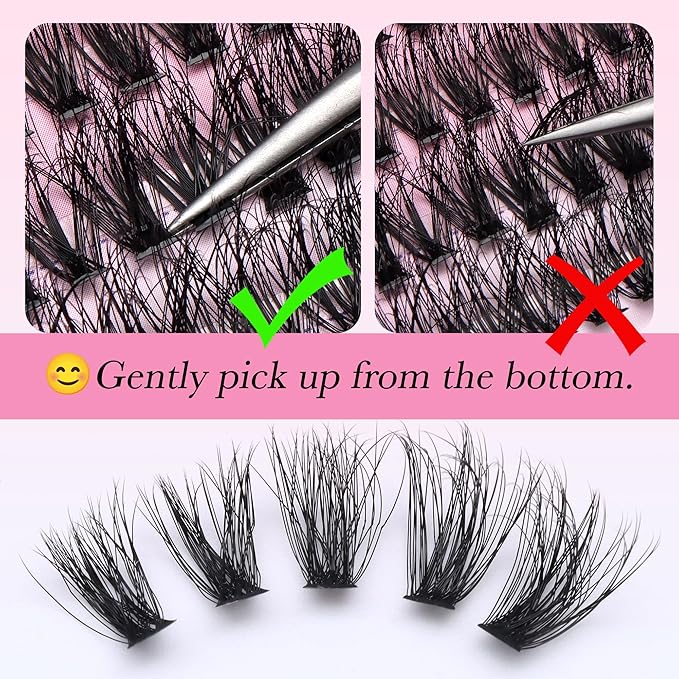 50D+60D 280pcs Fluffy DIY Eyelash Extensions Cluster Lashes False Eyelashes Faux Mink Multi-Layer Soft Lightweight Lash Clusters for Natural Dramatic Volume (9–16mm, 50D+60D Fluffy)