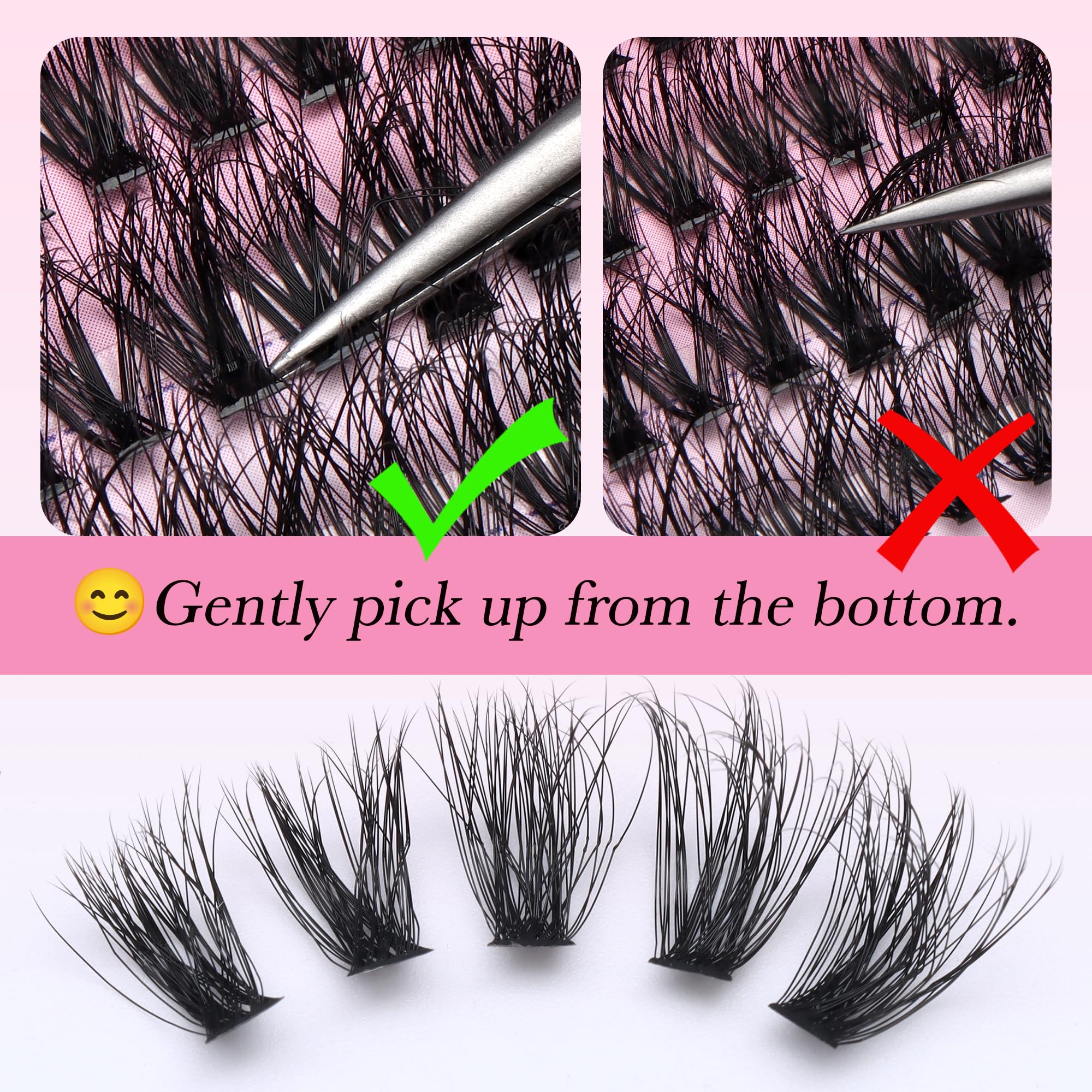 Sultrya 50D+60D 280pcs Fluffy DIY Eyelash Extensions Cluster Lashes False Eyelashes Faux Mink Multi-Layer Soft Lightweight Lash Clusters for Natural Dramatic Volume (9–16mm, 50D+60D Fluffy)