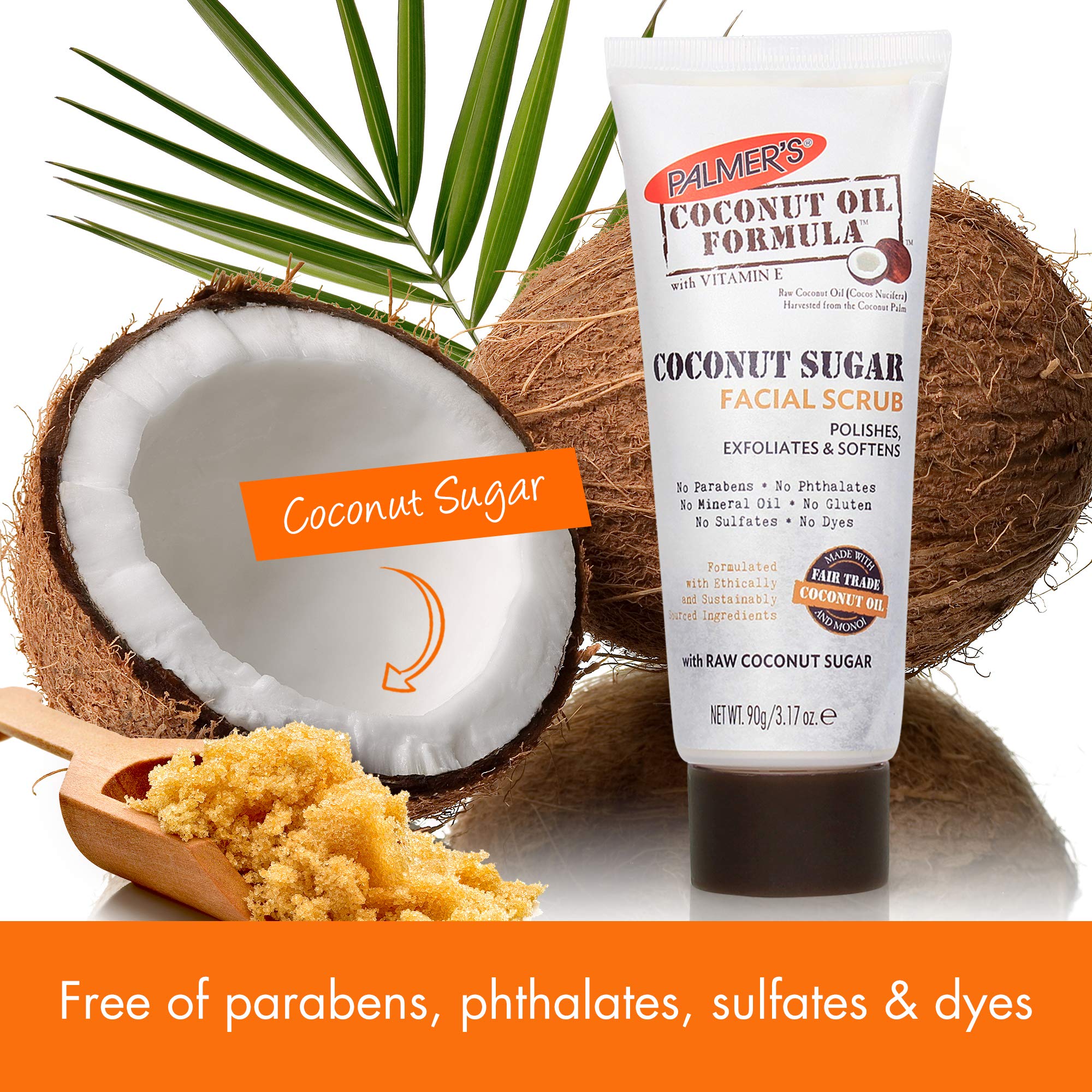 Palmer's Coconut Sugar Facial Scrub Exfoliator (3.17 Oz - Pack of 3)
