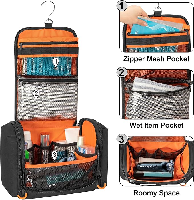 Prokva Tactical Toiletry Bag for Men, Large Hanging Dopp Kit Hygiene Bag