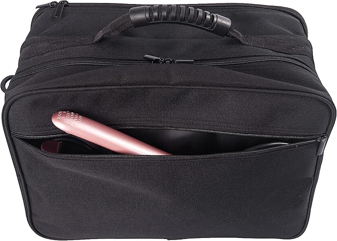 Tense Edano Pro Large Capacity Beauty Hairdressing Barber Tool Bag Polyester Hair Equipment Cosmetic Salon Shoulder Organizer Kit Grooming Hair Stylist Scissor Holder Storage Carrying Travel Case