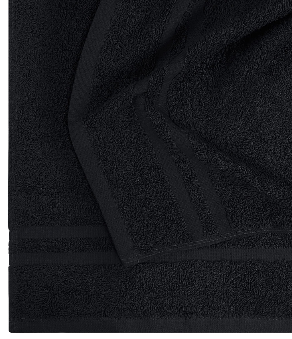 Utopia Towels Cotton Bleach Proof Salon Towel 16 by 27 inches, Bleach Safe 100% Cotton Hand Towel for Gym, 24 Pack, Black