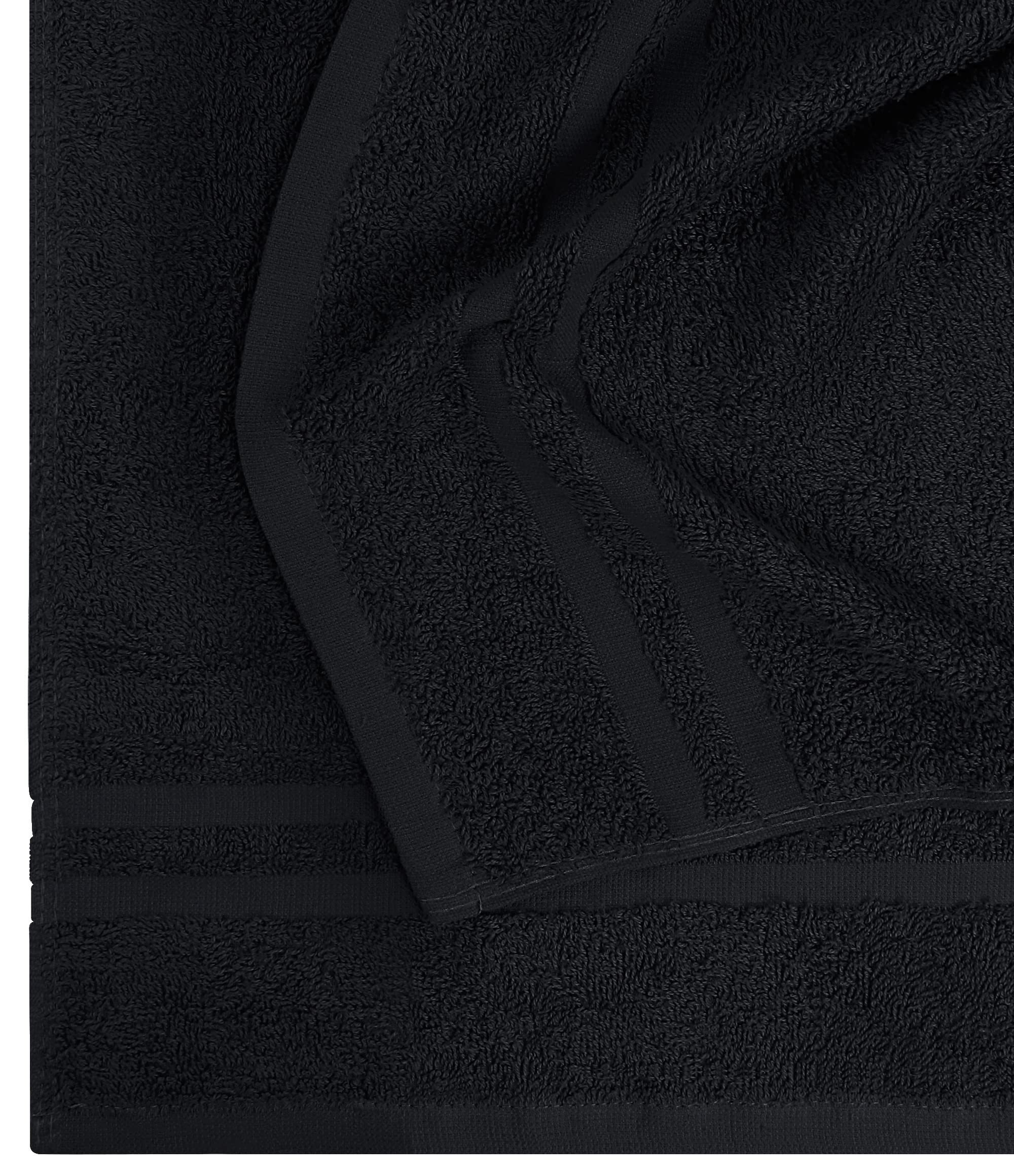 Utopia Towels Cotton Bleach Proof Salon Towel 16 by 27 inches, Bleach Safe 100% Cotton Hand Towel for Gym, 24 Pack, Black