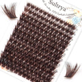 Brown Lash Clusters 144PCS Natural Fluffy Thick Eyelash Clusters, C Curl Volume Cluster Lashes, False Eyelashes, Beginner Friendly, DIY Eyelash Extensions for Natural Look (8-16mm, Brown)