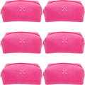 Cozy Makeup Bag for Women,Zipper Cosmetic Pouch,Waffle Hotpink,6 Pack