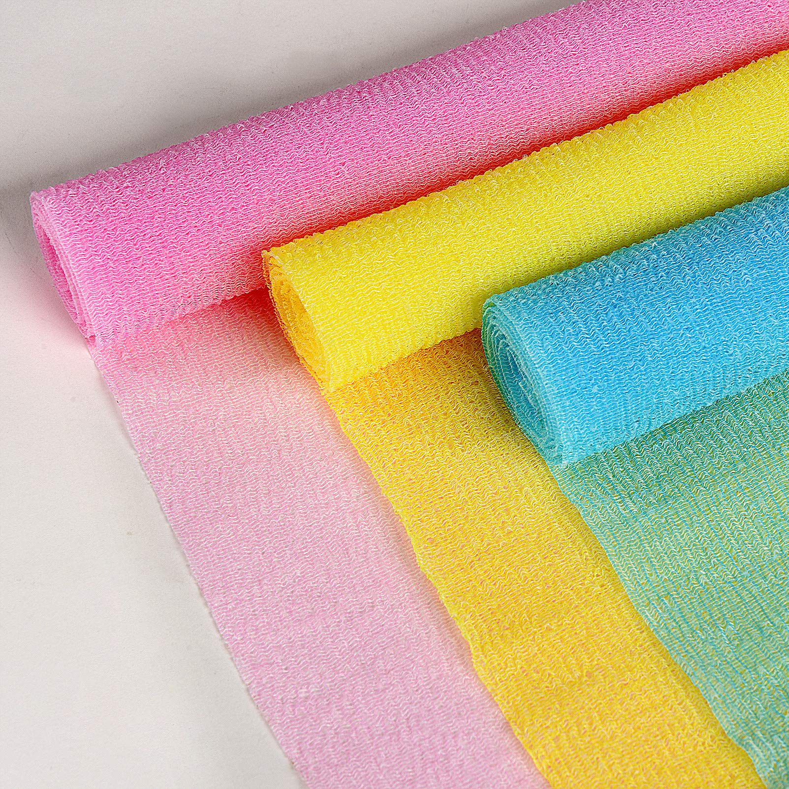 ARCH&M Japanese Exfoliating Washcloth, Yellow, 3-Pack