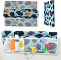 TubbieBuddies Bath Kneeler and Elbow Rest Pad Set – Fish-Themed Baby Bath Cushion with 4 Large Mesh Storage Pockets – Thick Non-Slip Foam, Suction Cups, & Foldable for Easy Storage