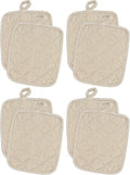 American Linen 8-Pack Heat Resistant Pot Holders & Hot Pads (Beige, 8 Pack)