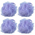 iboodi 60g/pcs Purple Mesh Bath Sponge Shower Pouf Loofahs Shower Puff Pack of 4 (Purple)