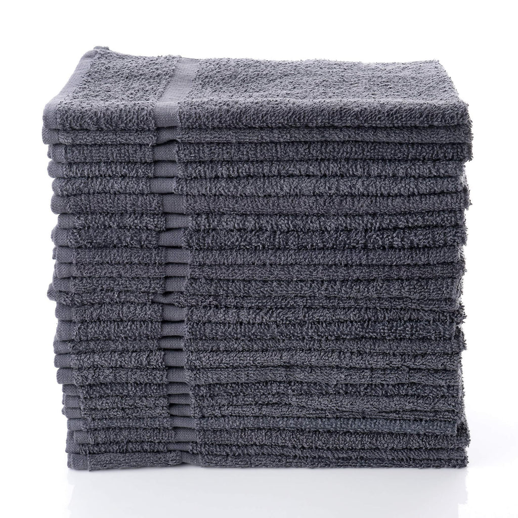 Simpli-Magic Cotton Hand Towels 16"x27" (12 Pack) – Soft Towels for Bathroom, Kitchen, Salon & Gym (Gray)