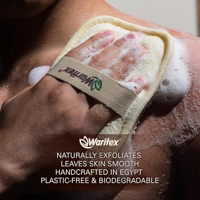 Waritex Organic Egyptian Loofah Rectangular Exfoliating Body Scrub [3 Pack]