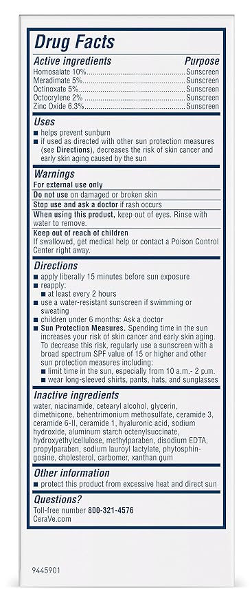 CeraVe Facial Moisturizing Lotion AM SPF 30 | 3 Ounce | Daily Face Moisturizer with SPF | Fragrance Free