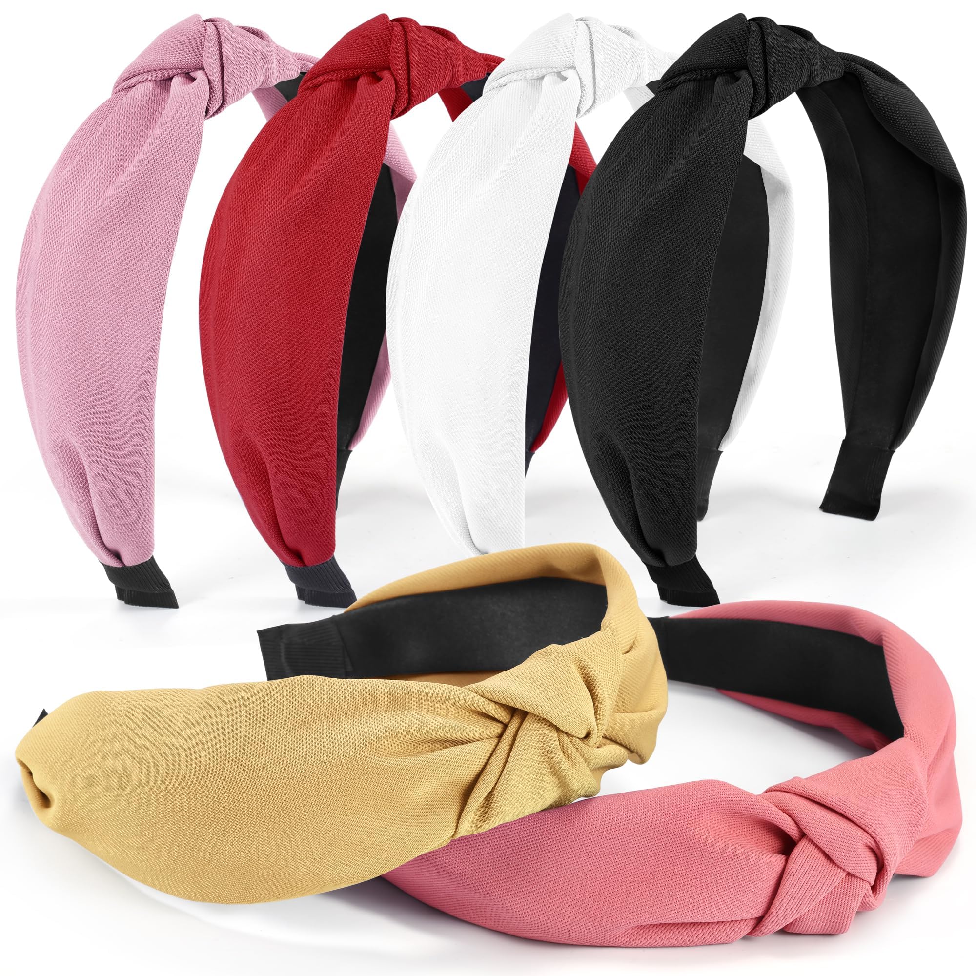 DiyJibb Headbands for Women Girls - 6PCS Stylish Top Knotted Headbands - Knotted Headband for Women - Head Bands Wide Hairband Hair Accessories
