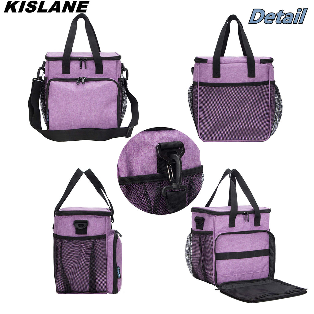 KISLANE Pet Grooming Tote Bag, Cat Grooming Tools Organizer Bag, Dog Grooming Supplies Organizer Storage for Pets Grooming Kit and Dog Wash Shampoo Accessories(Bag Only) (purple)