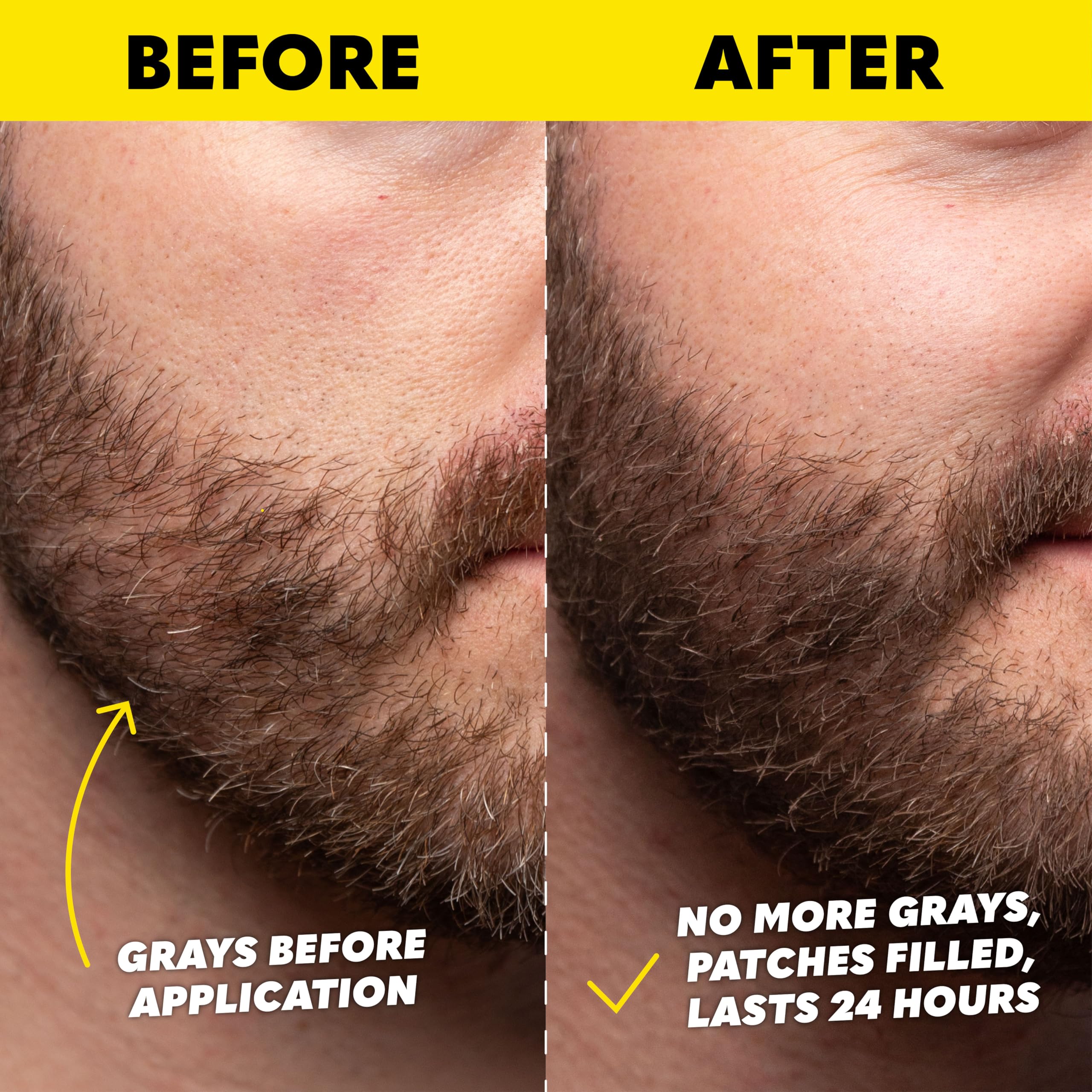 The Beard Club 1 Day Temporary Beard Dye for Men - Medium Brown Beard, Mustache & Eyebrow Color for a Fuller, Well-Defined Look, Water & Sweat Resistant, Up to 30 Applications, 0.3 fl oz