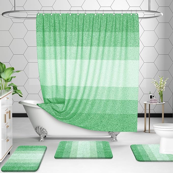 OLANLY Microfiber Bathroom Rugs Sets 3 Piece, 47"x20"+24"x16"+24"x20"
