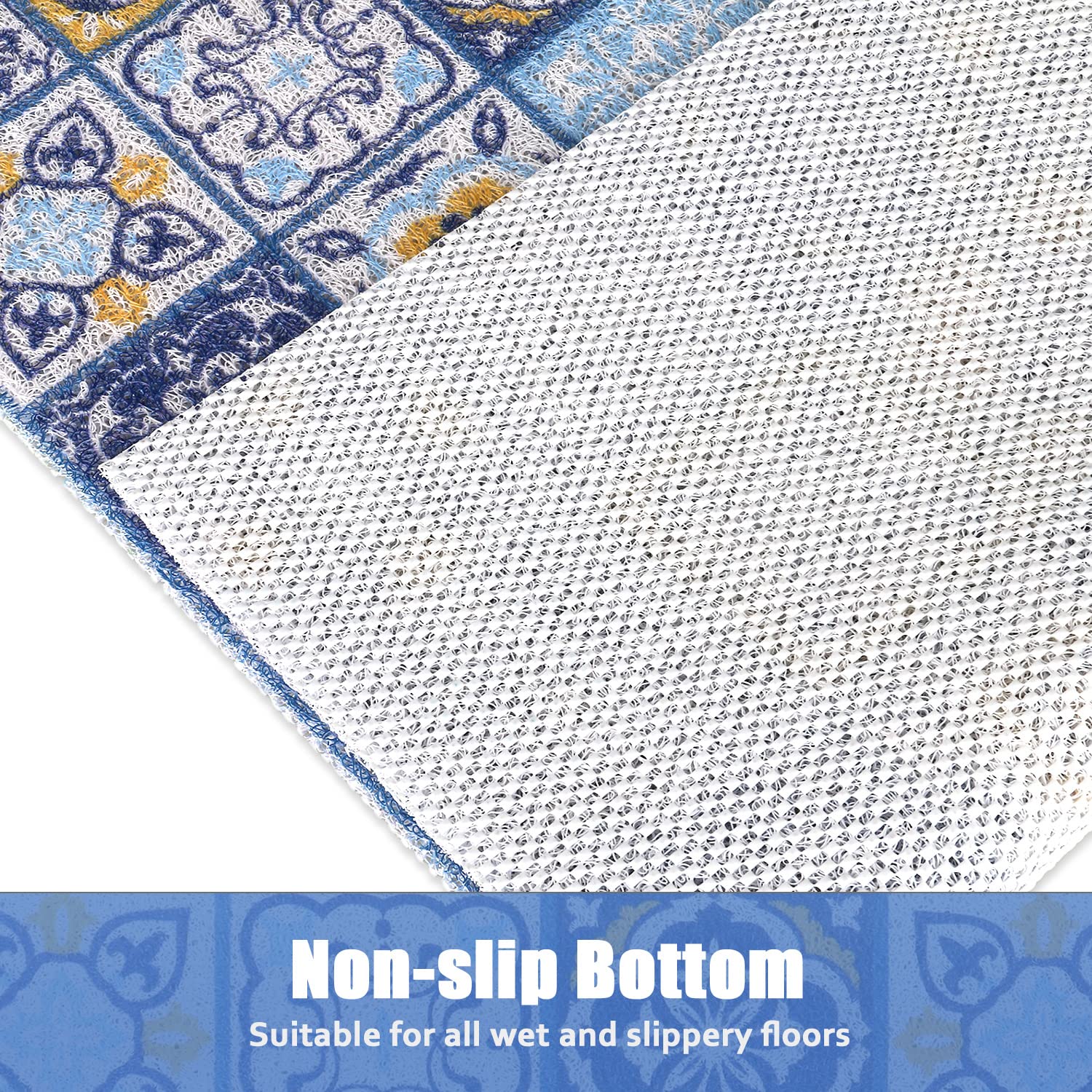 Shower Mat Non-Slip - 24x16 Inch, Soft Comfort Bath Mat with Drainage Holes, PVC Loofah Massage Bathmat for Shower,Tub,Bathroom,Wet Areas, Quick Drying