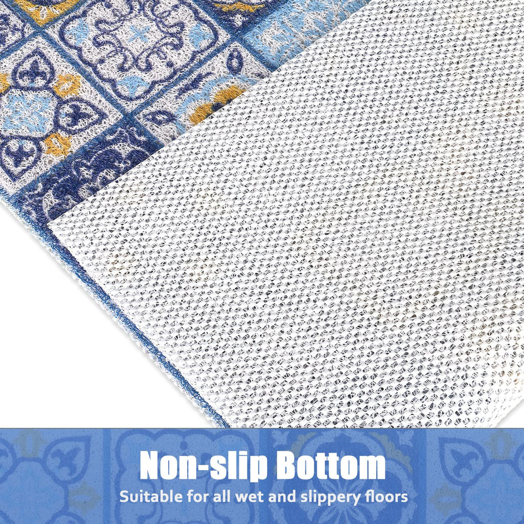 Shower Mat Non-Slip - 24x16 Inch, Soft Comfort Bath Mat with Drainage Holes, PVC Loofah Massage Bathmat for Shower,Tub,Bathroom,Wet Areas, Quick Drying