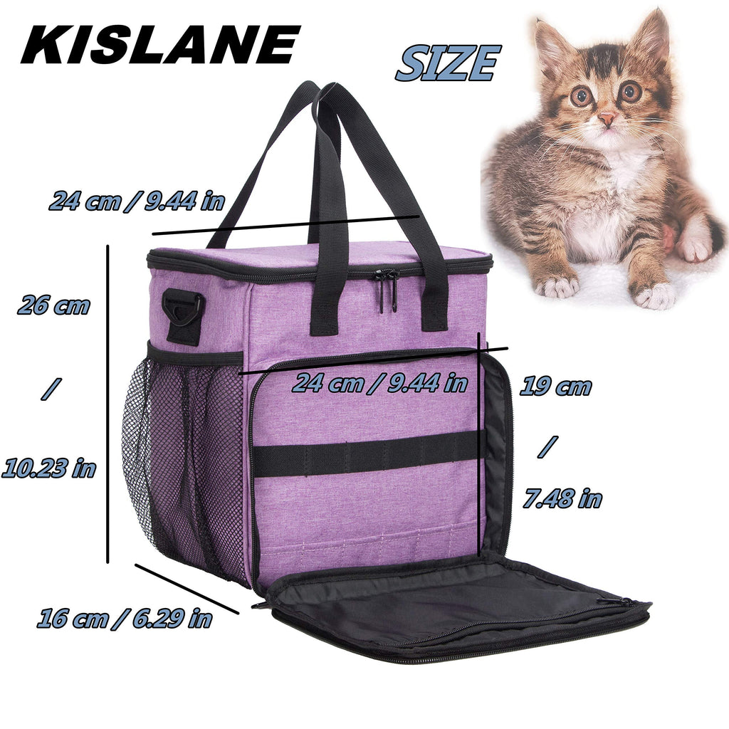 KISLANE Pet Grooming Tote Bag, Cat Grooming Tools Organizer Bag, Dog Grooming Supplies Organizer Storage for Pets Grooming Kit and Dog Wash Shampoo Accessories(Bag Only) (purple)