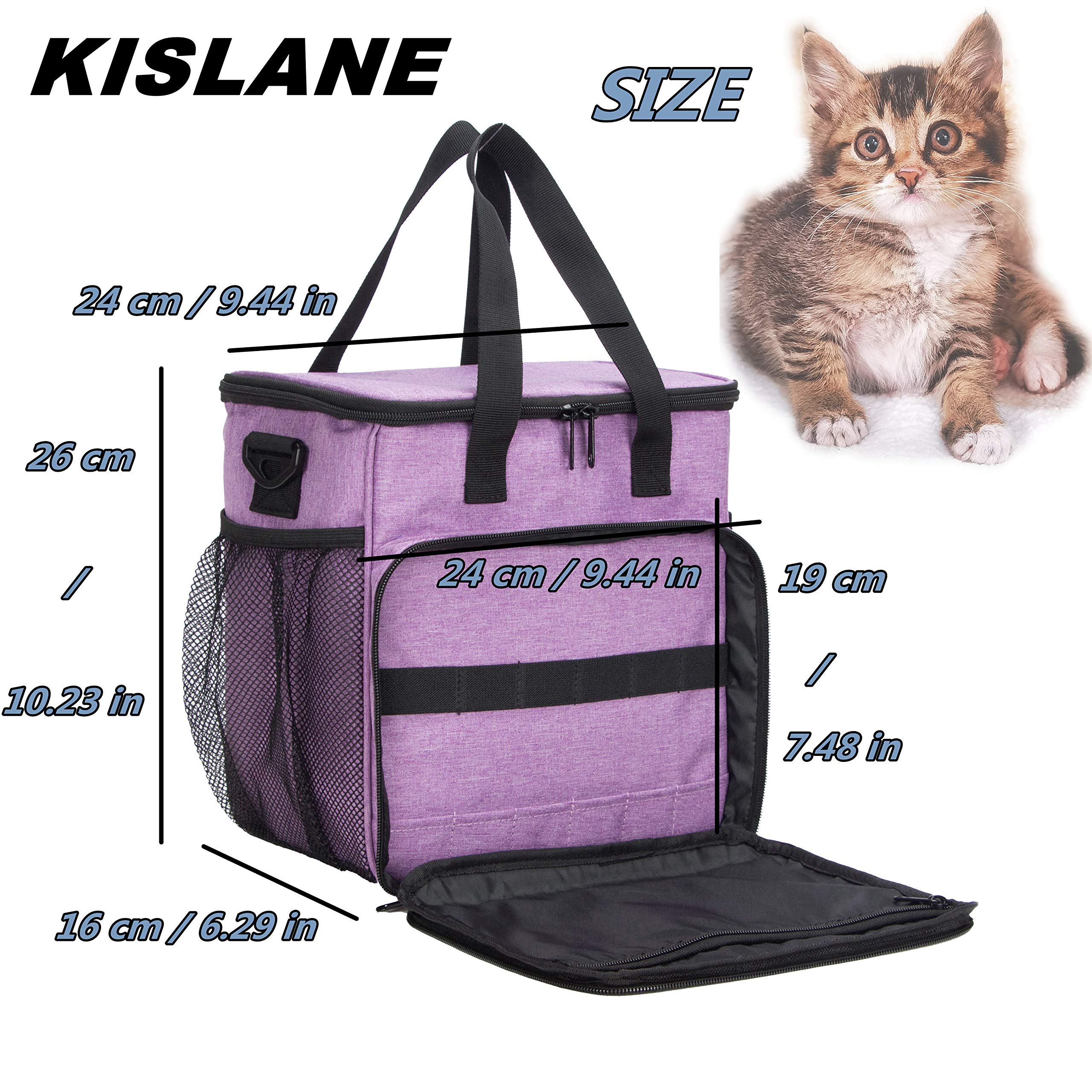 KISLANE Pet Grooming Tote Bag, Cat Grooming Tools Organizer Bag, Dog Grooming Supplies Organizer Storage for Pets Grooming Kit and Dog Wash Shampoo Accessories(Bag Only) (purple)