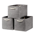 HNZIGE Shelf Baskets for Storage(3 Pack) Storage Bins Fabric Storage Baskets for Shelves,Baskets Set for Organizing Clothes,Nursery,Laundry(Gray,15" x 11" x 9.5")
