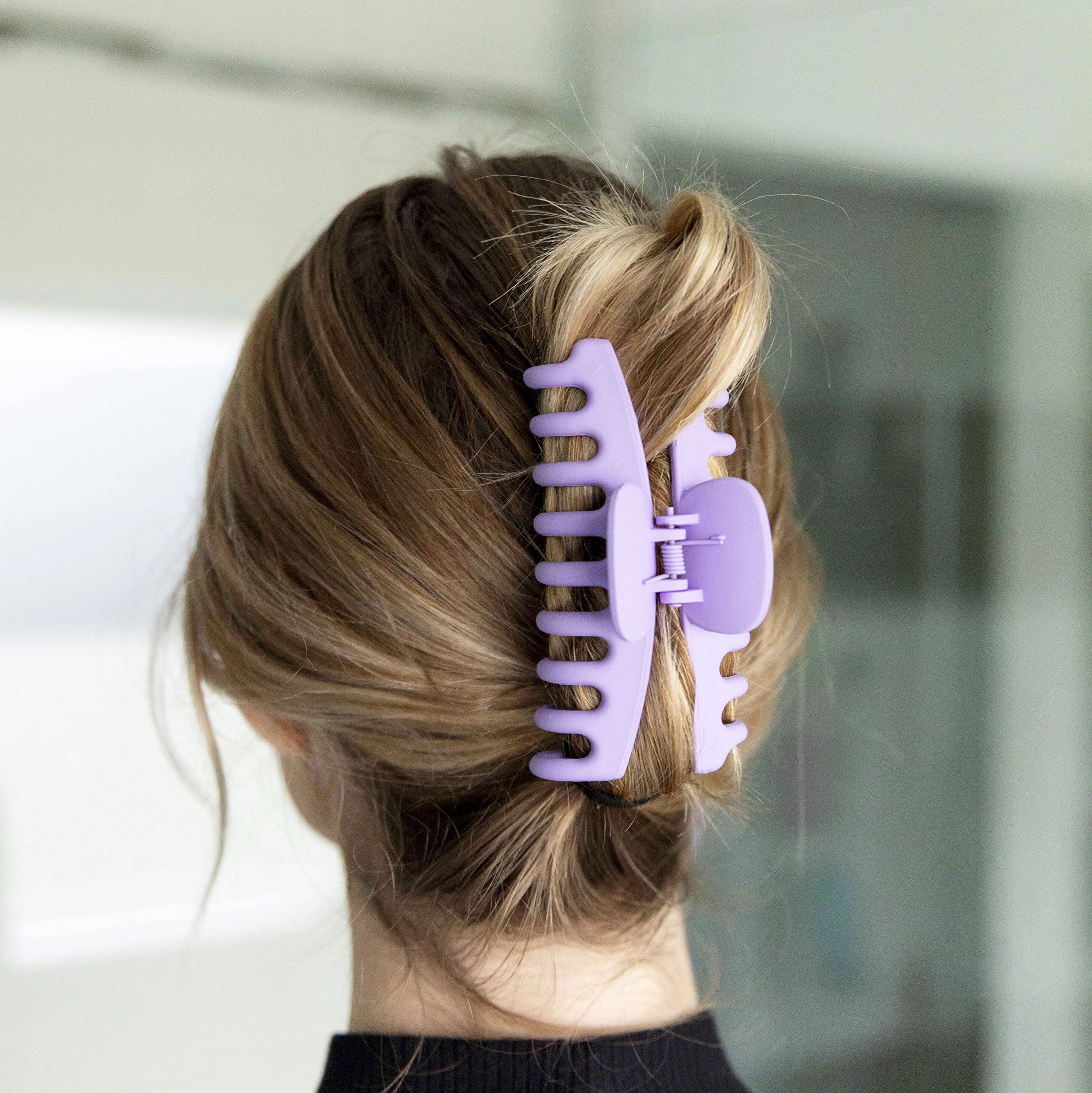 FRAMAR Large Claw Clips For Thick Hair – Large Hair Clip For Thick Hair, Big Hair Clips For Women, Hair Claws Clips For Women, Pastel Hair Clips, Pastel Claw Clip - 4 Pack Non Slip Matte Finish