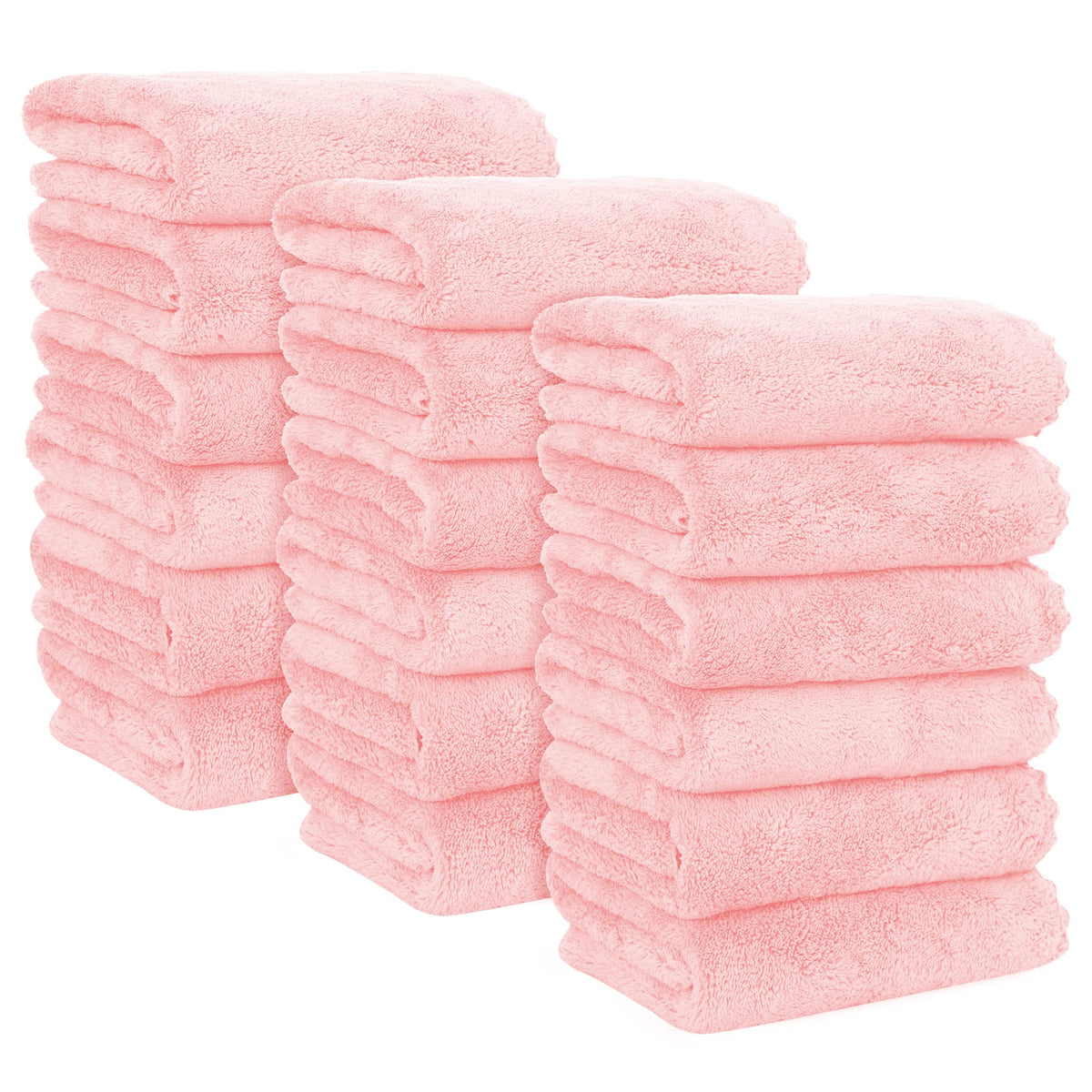 MOONQUEEN 18 Pack Premium Hand Towels - Quick Drying - Microfiber Coral Velvet Highly Absorbent Towels - Multipurpose Use as Hotel, Bathroom, Shower, Spa, Hand Towel 16 x 28 inches (Multicolor)