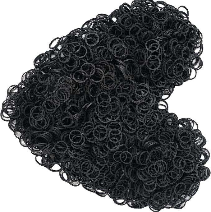 Rubber Bands mini 2000pcs rubber band black 0.5inch small Rubber Band Mini Soft Elastic Bands for Braids Diameter 13mm rubber bands for Office Supplies School