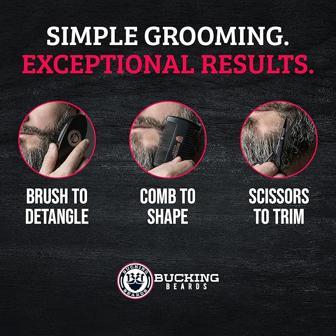 Beard Kit for Men - All-in-One Beard Grooming Kit with Brush, Comb, Scissors & Travel Bag - Durable Grooming Tools for Daily Style and Care