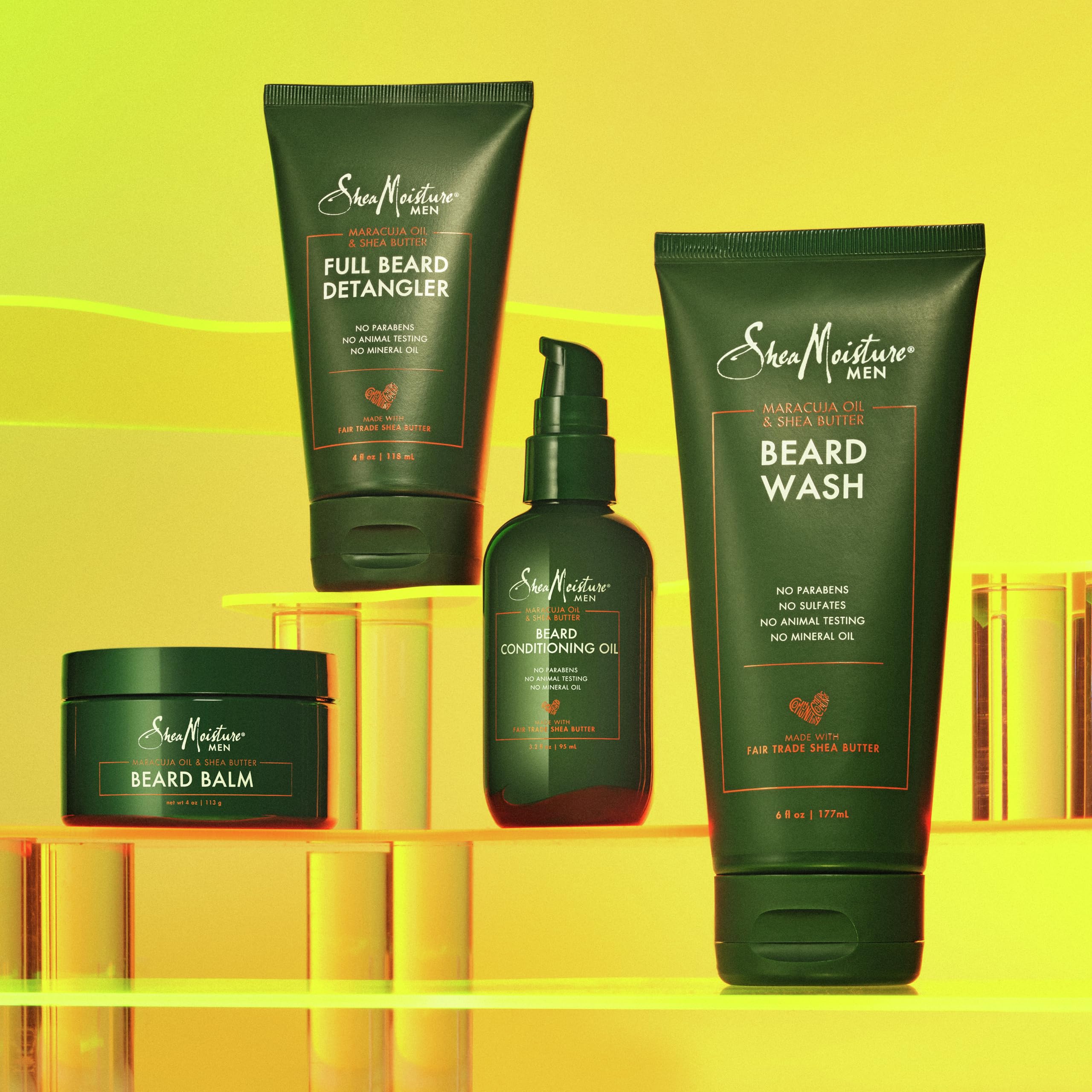 SheaMoisture Beard Wash for a Full Beard Maracuja Oil & Shea Butter to Deep Clean and Refresh Beards 6 oz (Pack of 24)