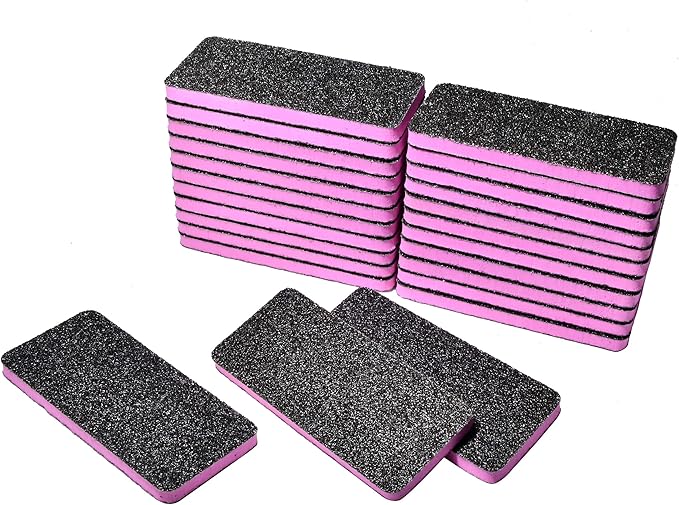 New AMT 25 PCS Pedicure Foot File Grit 60/60, Black Callus Remover File, Nail Files for Pets, Emery Boards for Pet Grooming, 60 Grit Foot File (25 PCS -Pink Center)